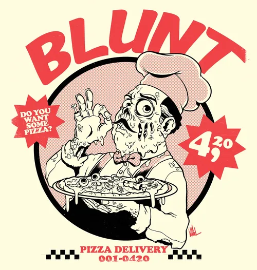Typography for Blunt pizza