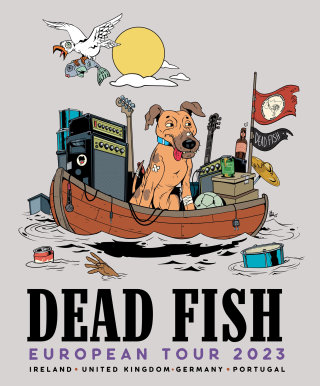 Ilustración del folleto de Dead Fish Europe Tour 2023
