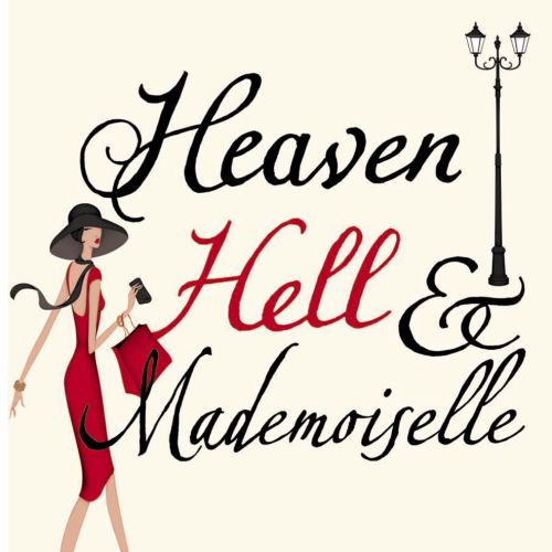 Harold Carlton's Heaven, Hell and Mademoiselle book cover. Chic French woman walking, lamp post deta