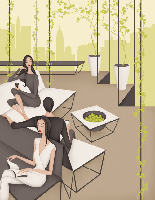 People relaxing at the Communal Area of an Apartment Building