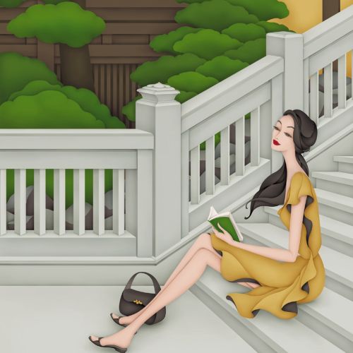 Second illustration in my Hong Kong Beauty Series, set in secret places of Beauty in Hong Kong. This