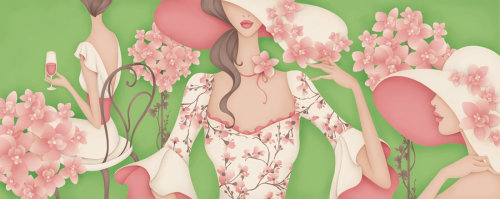 Editorial illustration for Rouge Magazine, monthly Beauty Bag page.
