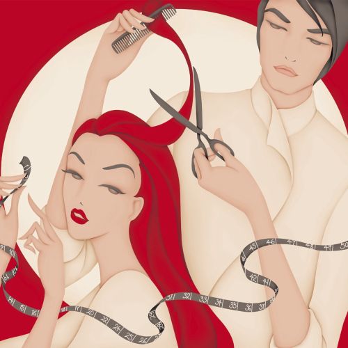 Editorial illustration for Pro Hair Magazine, Client Confidential page - 'hairdressers and beauticia