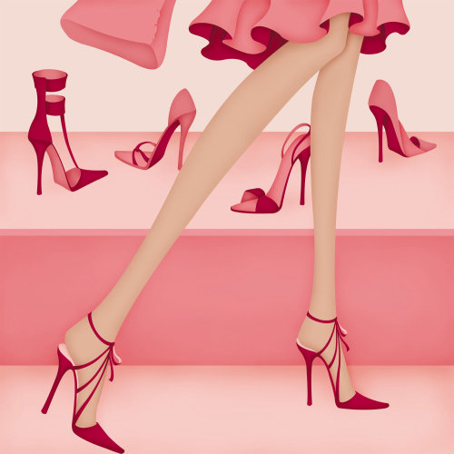 Editorial illustration for Good Taste Magazine, for an article title 'High Heel Hell'.