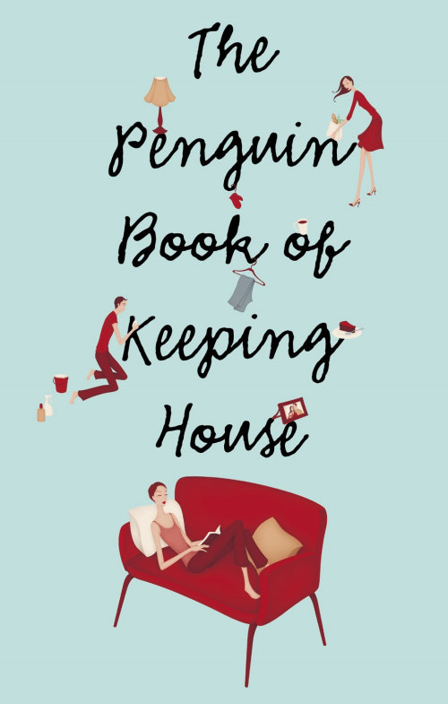 Capa do livro e ilustrações internas, The Penguin Book of Keeping House, de Cerentha Harris.