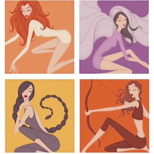 Horoscope illustrations for Freundin Magazine for their annual Horoscope Booklet.