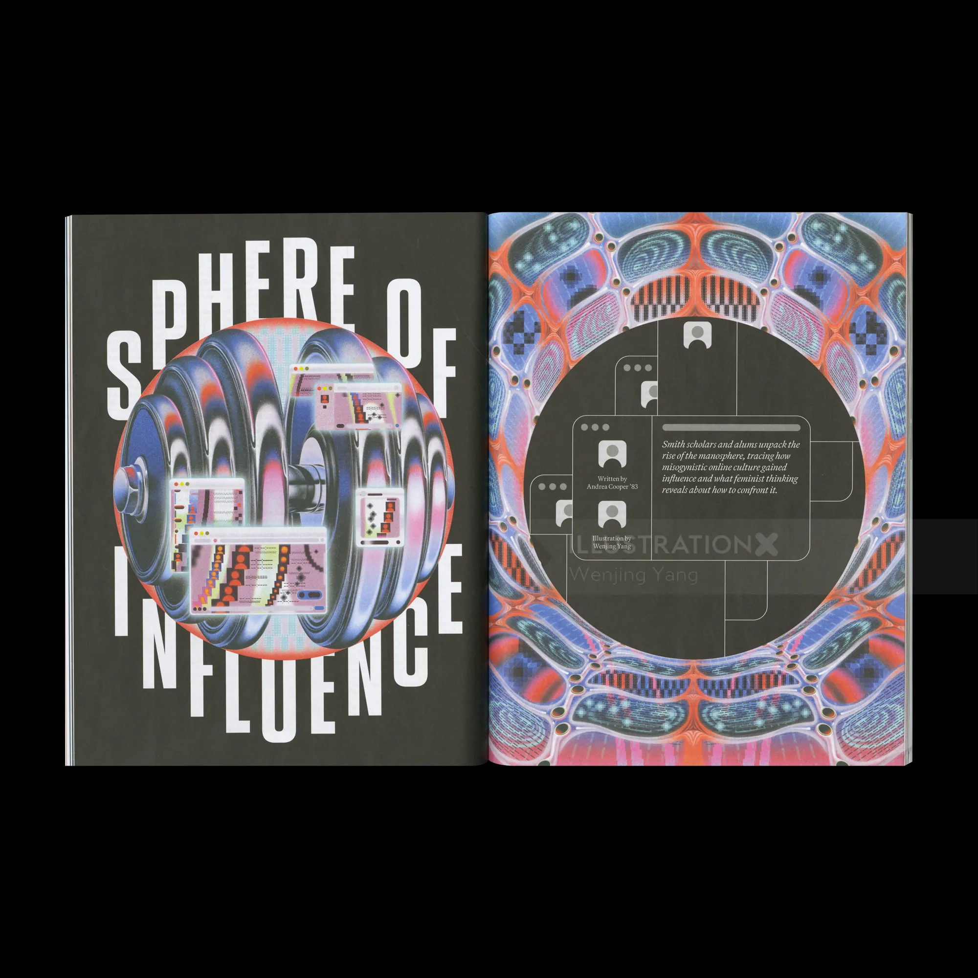 Abstract sphere and colorful illustration from Sphere of Influence book by Wenjing Yang