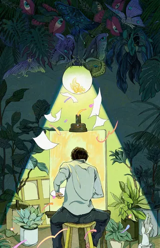 Digital painting titled "Drawing is My Shelter"