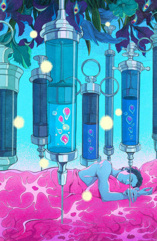 Imaginary depiction of a syringe dreams