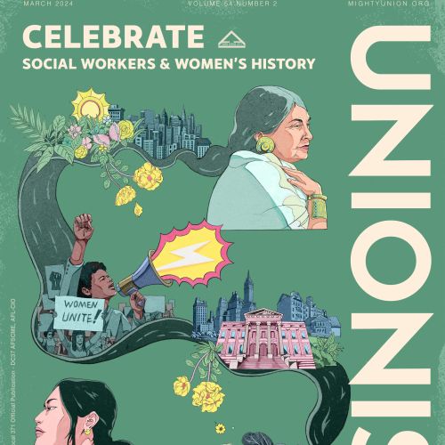 Illustration celebrating social workers and women's history