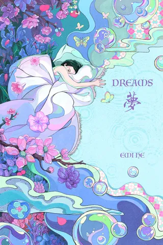 Dreams book cover illustration for self-publisher: Emery He