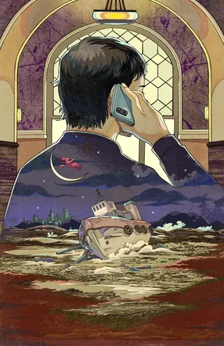 The Huma Bird Never Lands illustration for Grand Journal
