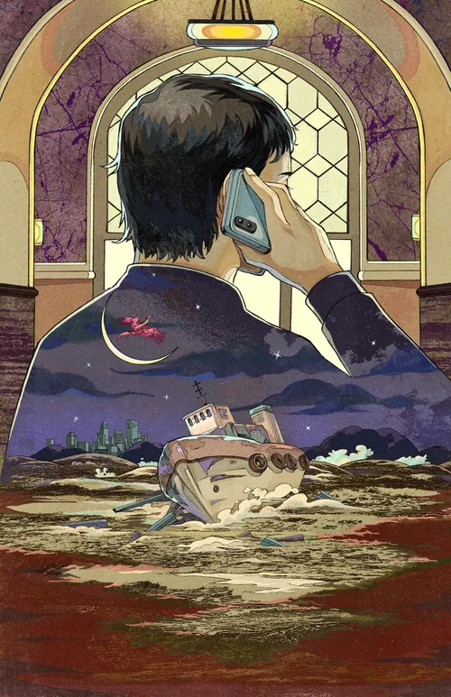 The Huma Bird Never Lands illustration for Grand Journal