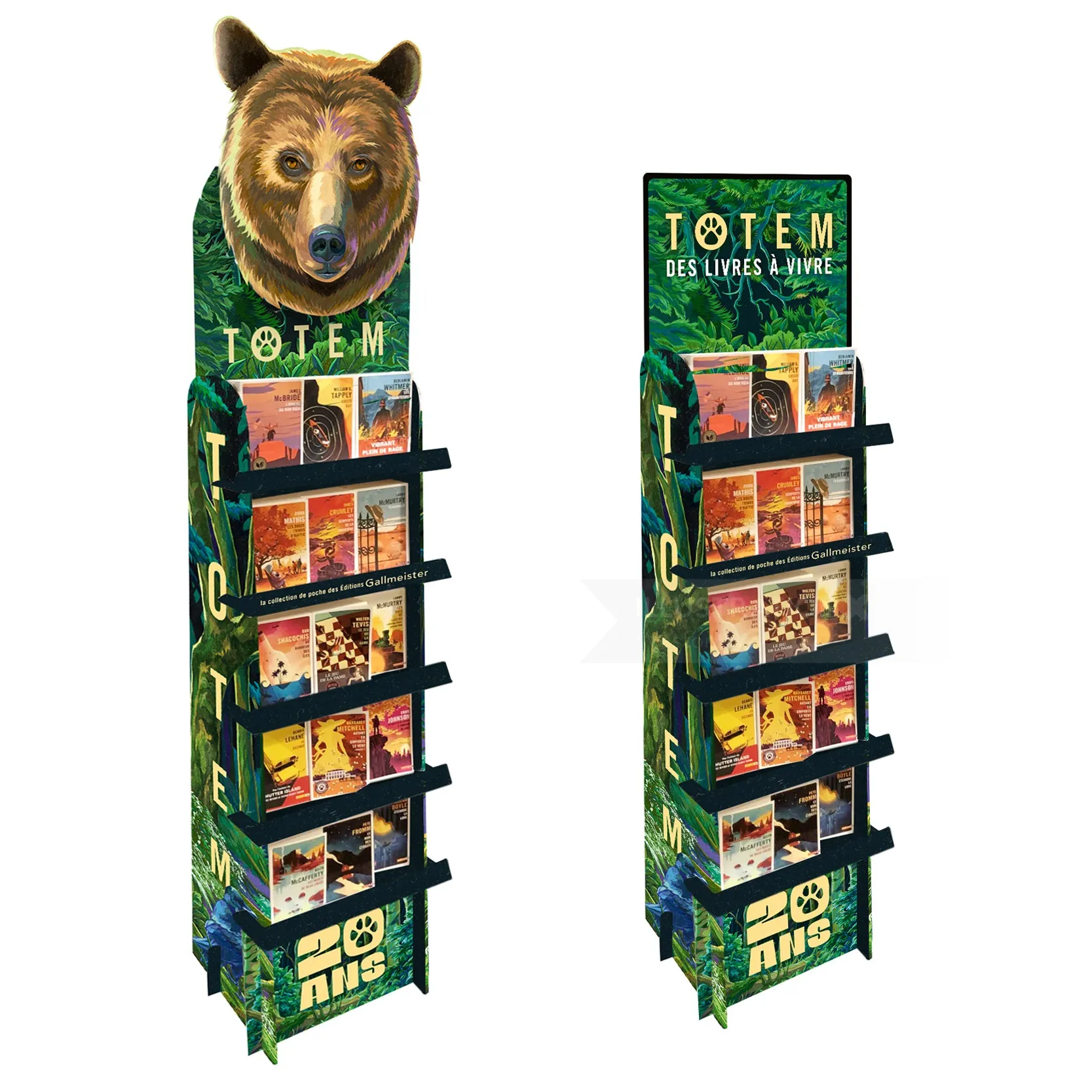 Illustrative Bookshelf for French publish house Editions Gallmeister