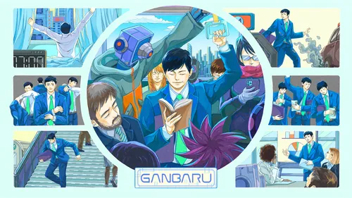 Sequential illustration showing men in suits in various dynamic scenes by Weston Wei