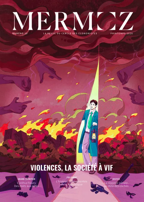 Mermoz magazine cover illustration on violence by Weston Wei