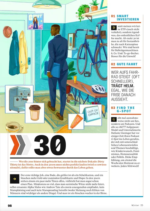 Illustrated Esquire Germany lifestyle guide by Weston Wei
