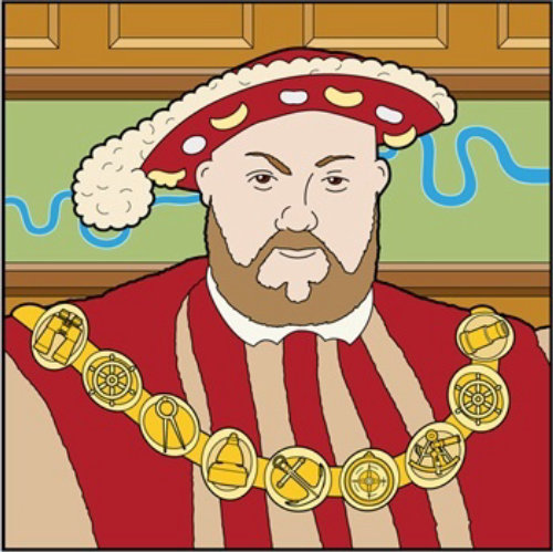 Ilustración de retrato de rey de Inglaterra