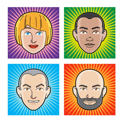 Caras de emoticonos de avatar para el sitio de fútbol de fantasía