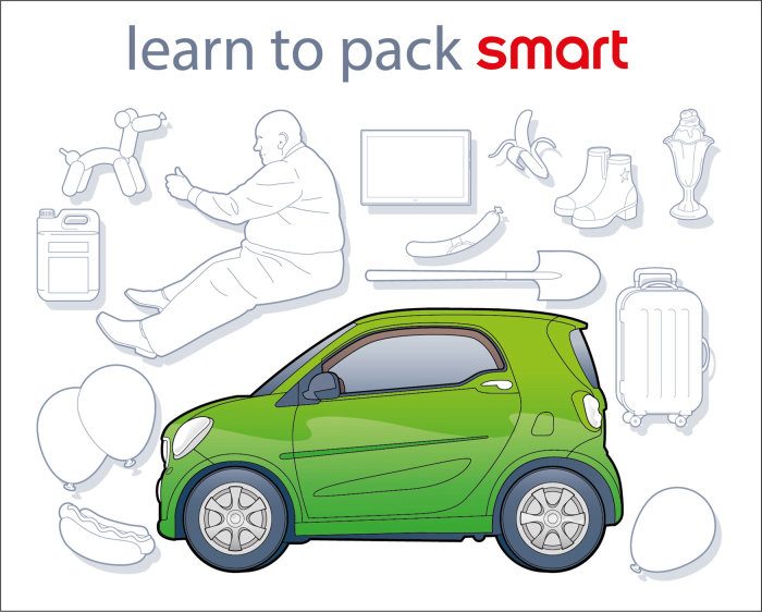 Smart car packing Infographic icon
