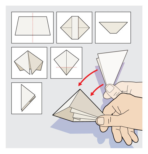 Origami paso a paso ilustración infográfica