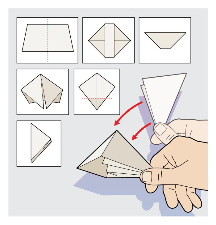 Origami step by step infographic illustration 