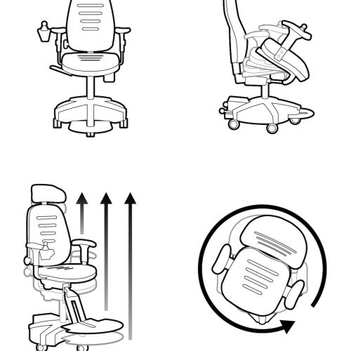 Line drawing of Office chair furniture 
