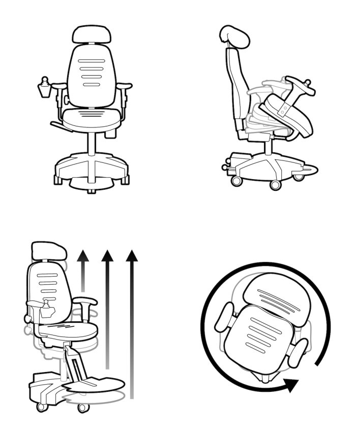 Line drawing of Office chair furniture 