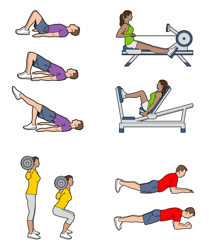 Editorial illustration of sports and fitness exercise for Waitrose Magazine