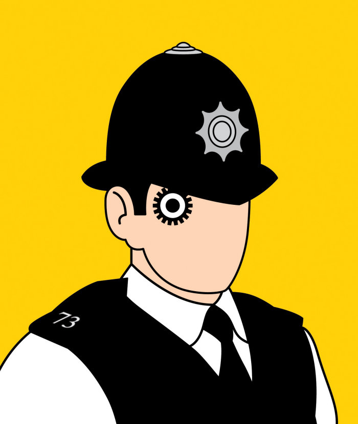 Police portrait digital vector communication
