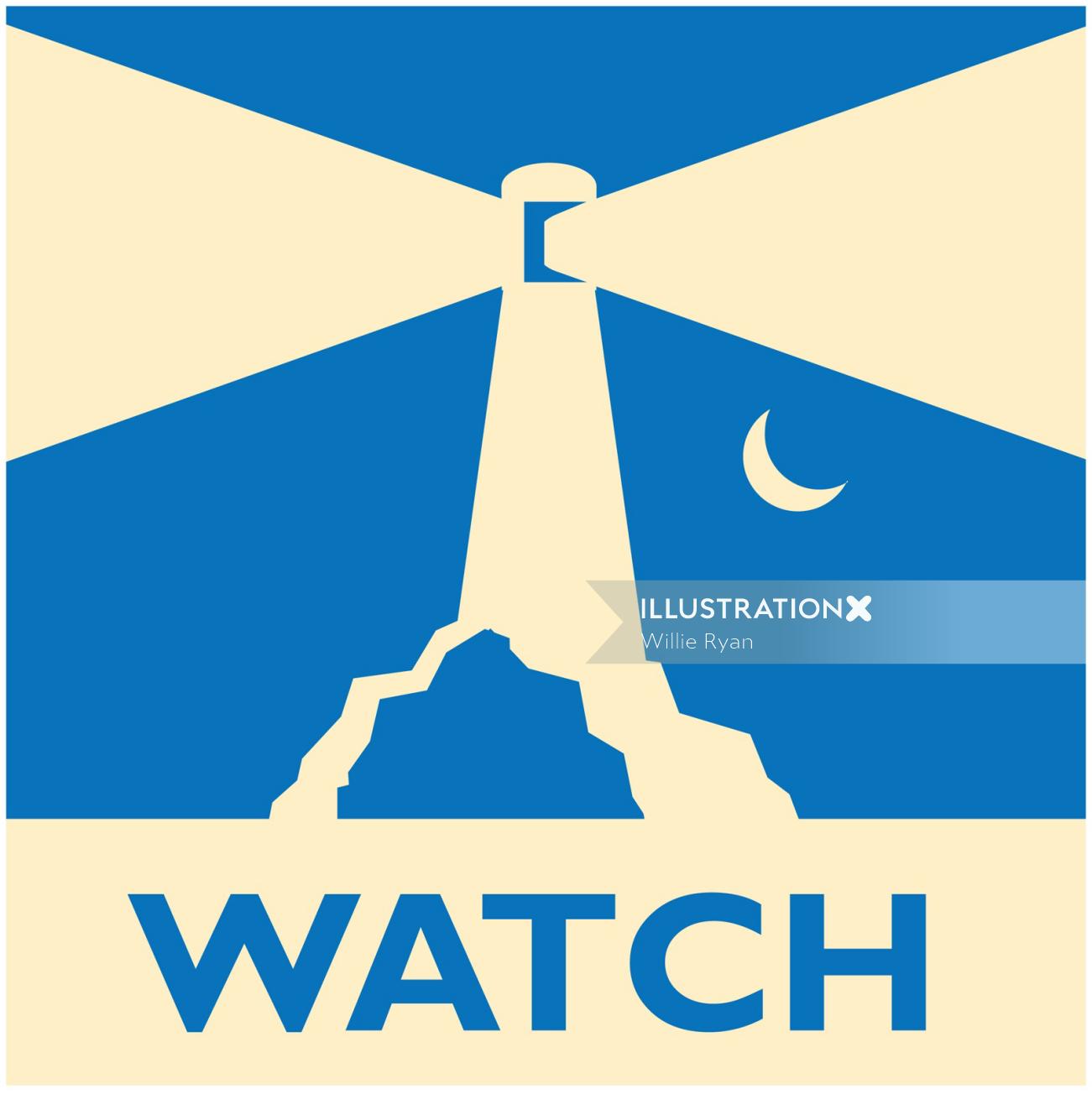 lighthouse symbol illustration by Willie Ryan