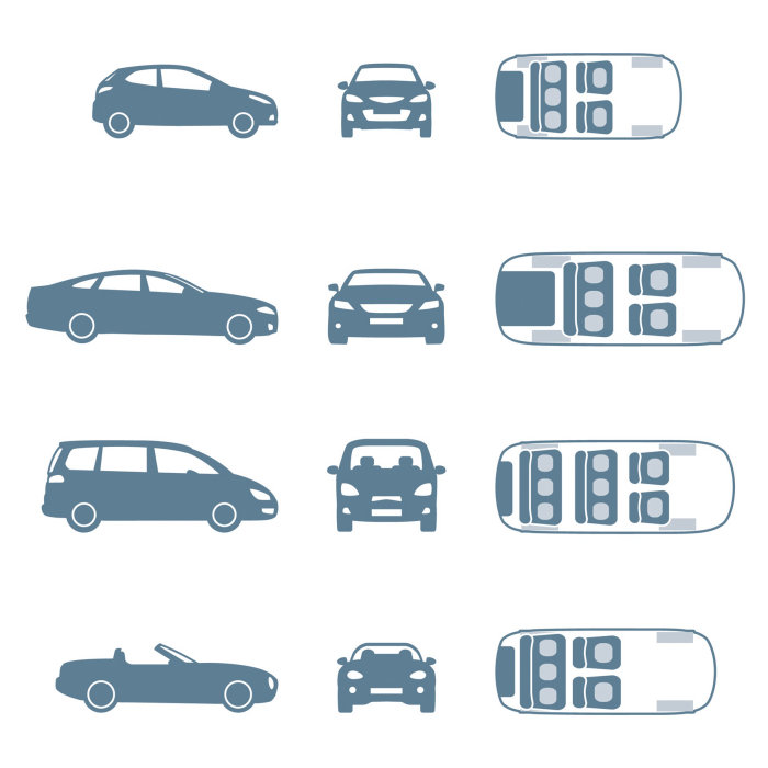 Vector illustration of different model cars