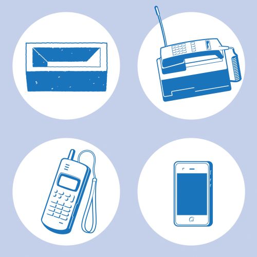 Evolution of the mobile phone vector art