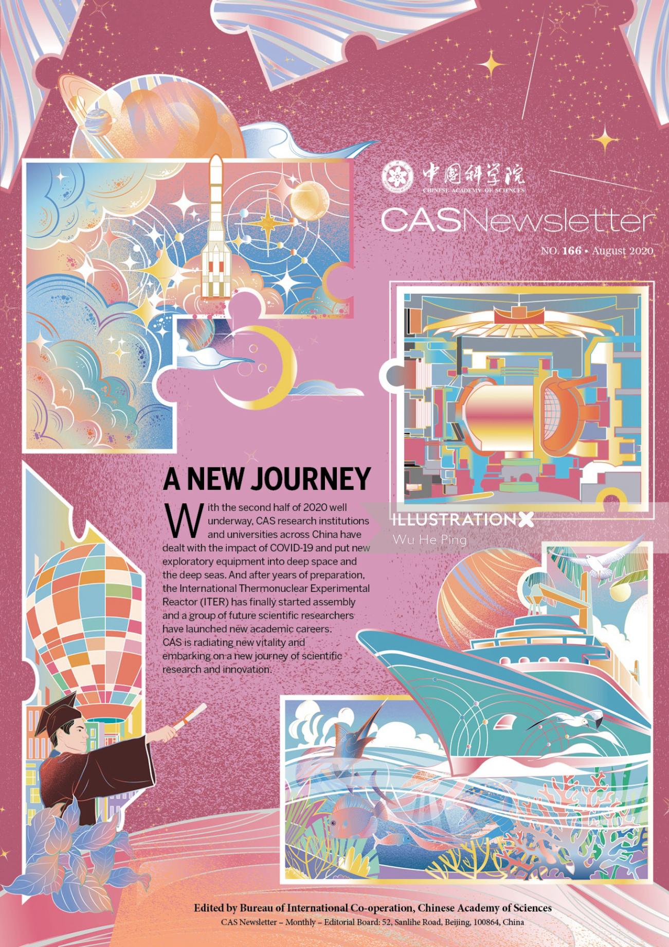 CAS Newsletter Magazine cover illustration 