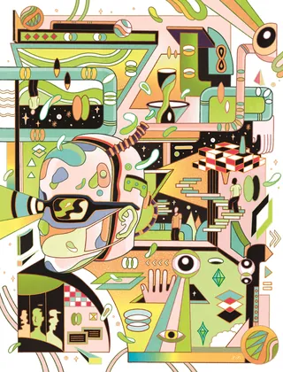Abstract colorful geometric and surreal artwork by Yixin Zeng