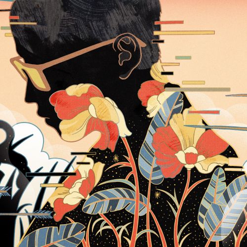 Silhouette with flowers and arrows by Yixin Zeng