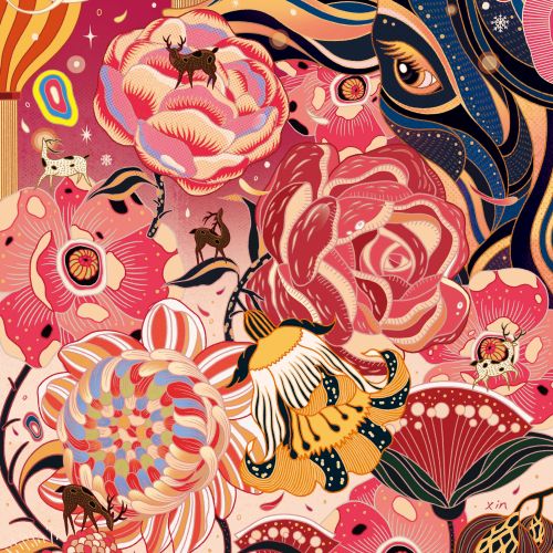 Colorful floral and abstract pattern artwork by Yixin Zeng