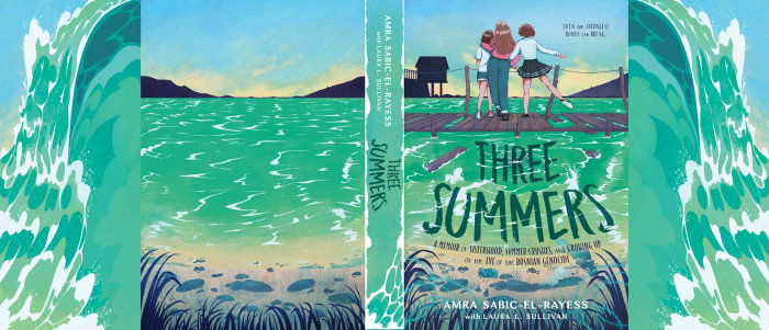 An acrylic painting of the 'Three Summers' book cover