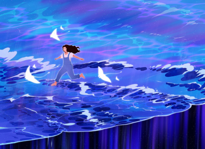 ヨギ・ファミ・リアンディートによる美しい波の絵画