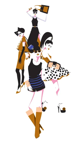 Stylish women in fashionable outfits and accessories by Yordanka Poleganova