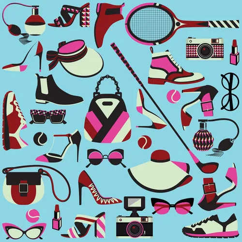 Fashion and sports accessories pattern by Yordanka Poleganova