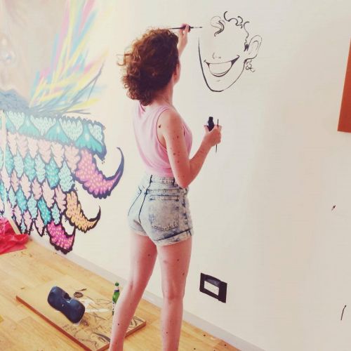 Live mural painting illustration