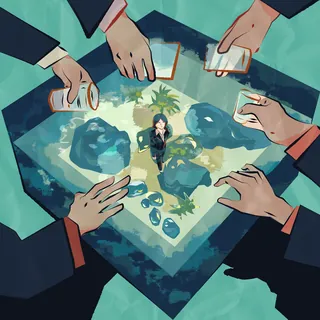 Woman surrounded by hands holding drinks symbolizing workplace drinking pressure