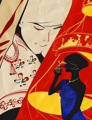 Illustration of Lady Ashley with bullfighters in Pamplona, Spain