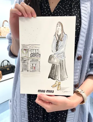 Experience live fashion sketches at MIUMIU