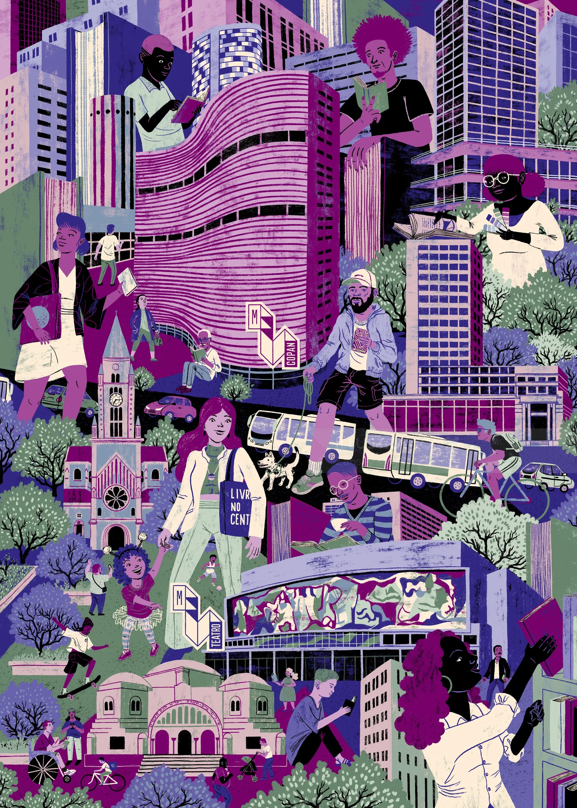 Map Poster of Megafauna Bookstore Units in Downtown São Paulo