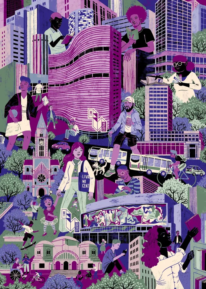 Map Poster of Megafauna Bookstore Units in Downtown São Paulo