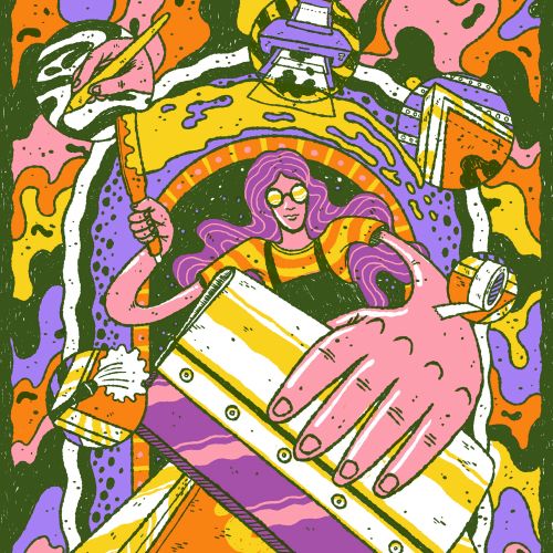Poster art for screenprinting presentation
