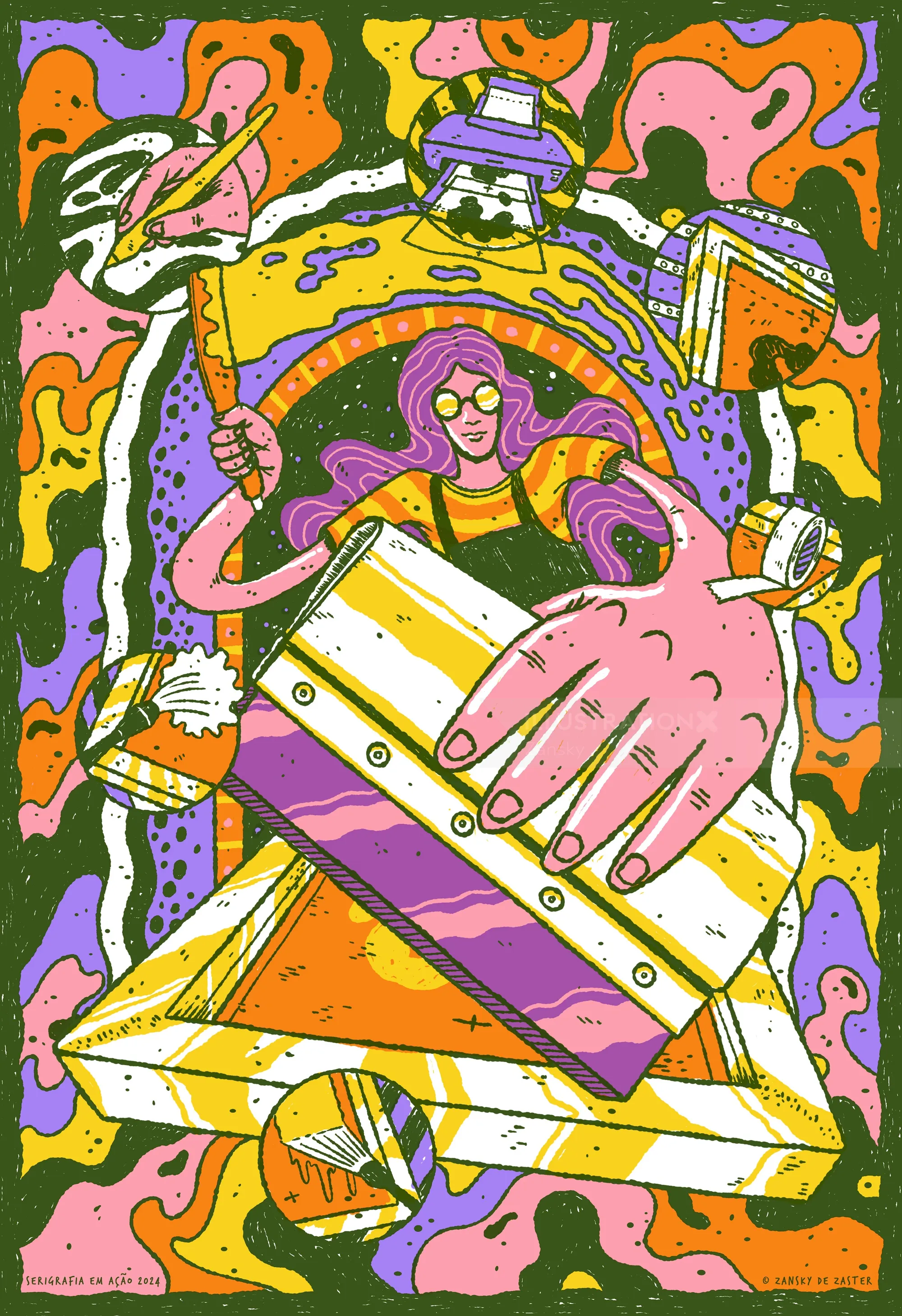 Poster art for screenprinting presentation