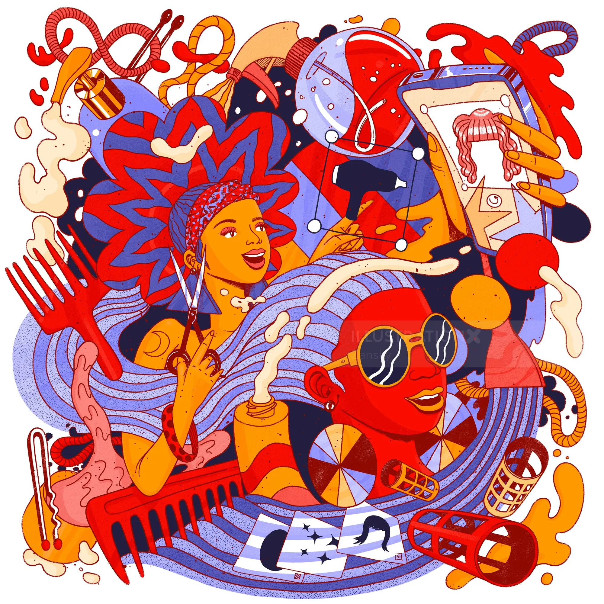 Series of Three Illustrations for Adobe Creative Cloud Express Swag